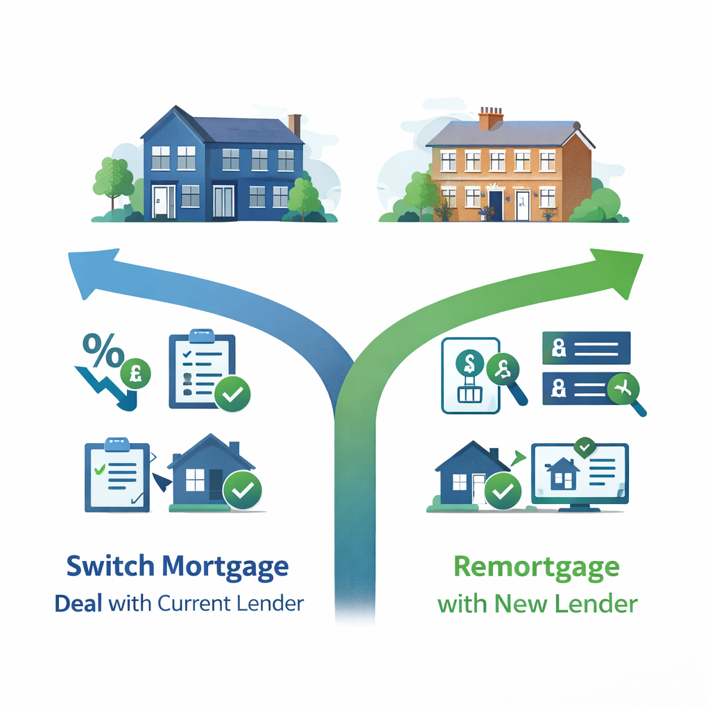Switch Mortgage Deal with current lender versus Remortgage with a new lender